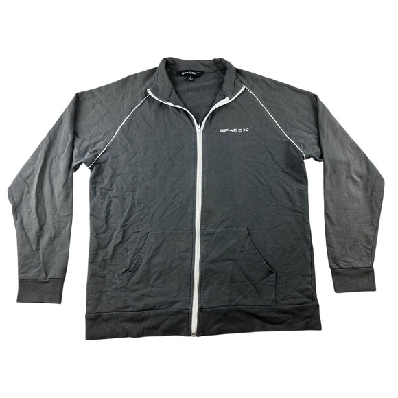 SpaceX Track Jacket Men L Gray Unisex Regular Full Zip Modern Aerospace Techwear
